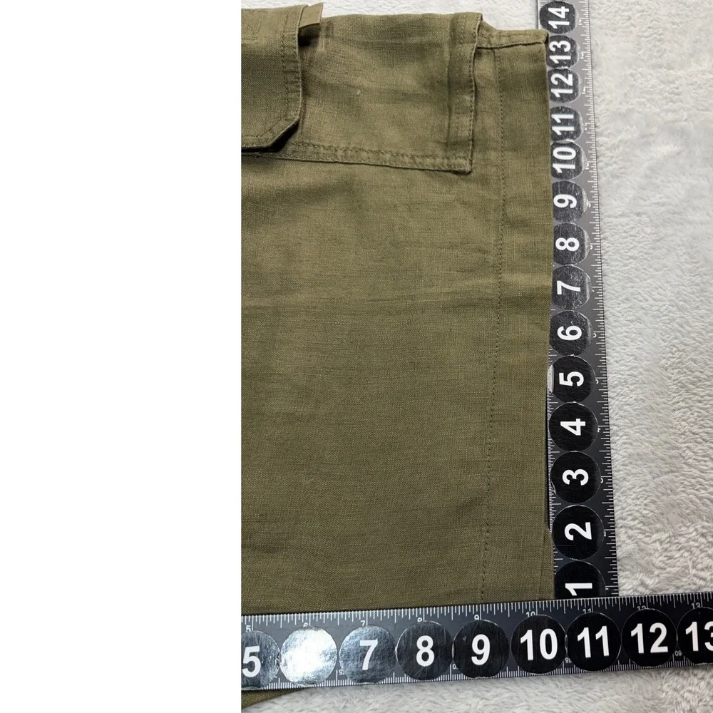 Tommy Bahama Shorts Mens XL 48X10 Green Cargo Linen Elastic Waist Pull On Beachy